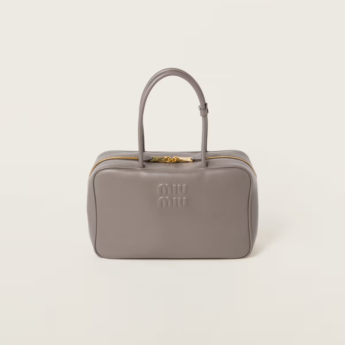 Miu Miu Beau Leather Grey Bolsas de Alça Superior.