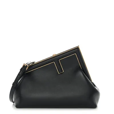 Fendi Small Fendi First Black Shiny Nappa Leather Gold Hardware