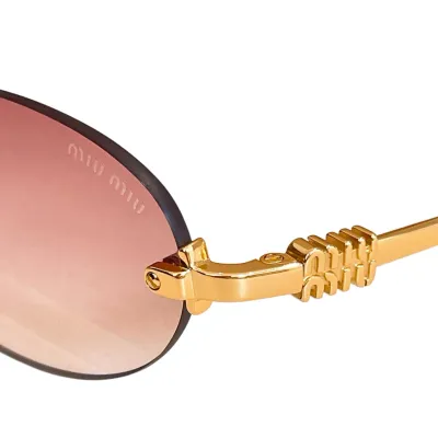 Miu Miu Oval glasses red/gold/silver color Size 51口20-140