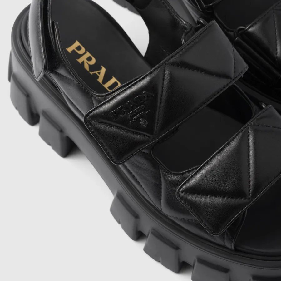 PRADA Black Monolith Nappa leather sandals