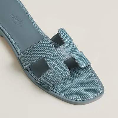 HERMES Oran Blue Slippers