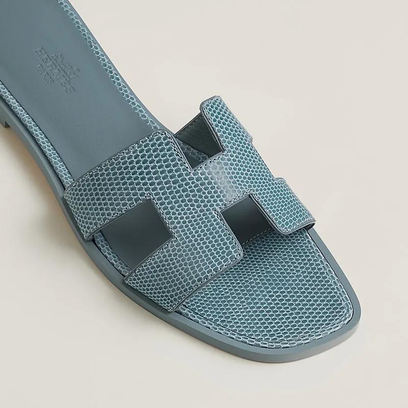HERMES Oran Blue Slippers