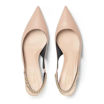 Gucci pink pointed heels high heels shoes Rear lace up high heels