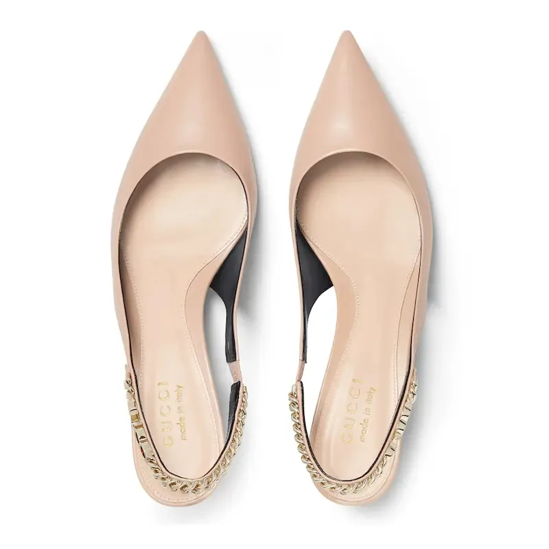 Gucci pink pointed heels high heels shoes Rear lace up high heels