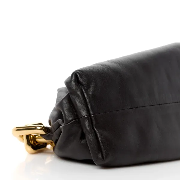 Bottega Veneta Medium The Pouch Chain Black Calfskin Leather - Image 4