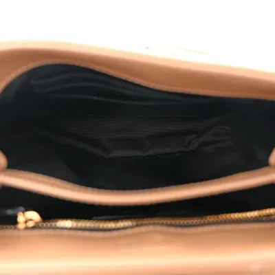 Saint Laurent Mini Loulou Crossbody Bag Latte Y-Quilted Monogram Calfskin Leather Gold Hardware