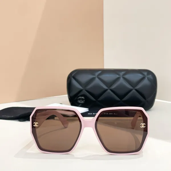 CHANEL square frame glasses pink brown color size 52口22-140 - Image 2