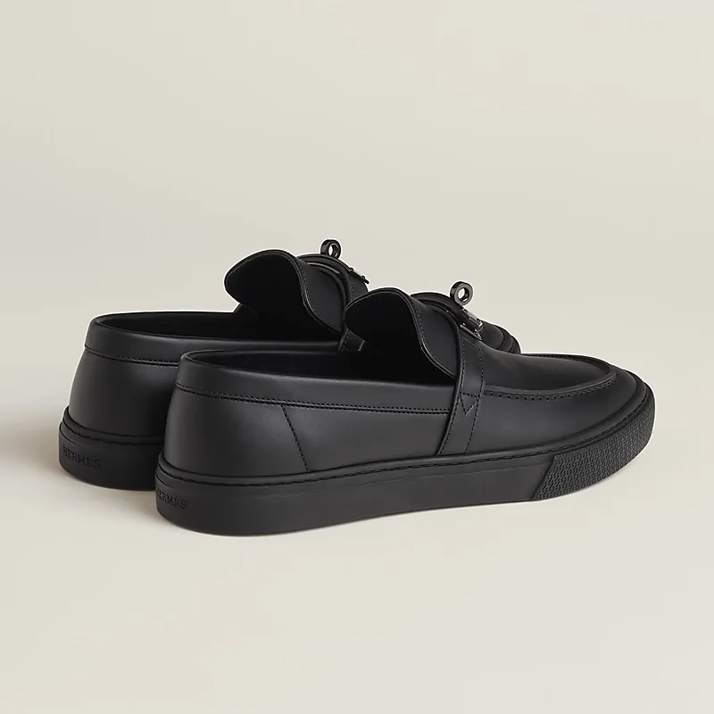 HERMES Game Black Loafers