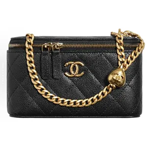 Chanel 23P Black Quilted Caviar Leather Gold Hardware