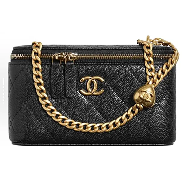 Chanel 23P Black Quilted Caviar Leather Gold Hardware