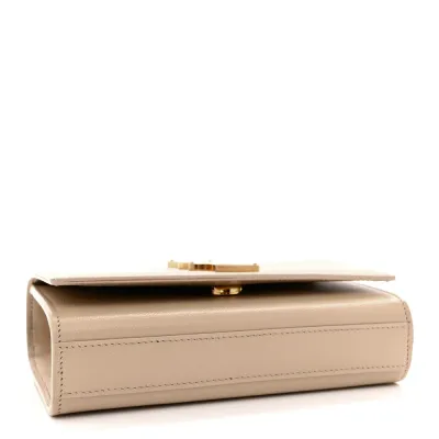 Saint Laurent Small Kate Satchel Nude Powder Monogram Grain De Poudre Leather Silver Hardware