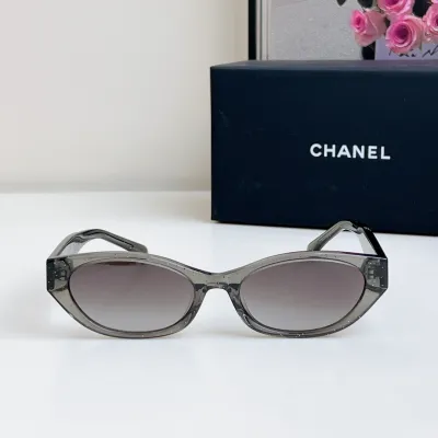 CHANEL round frame glasses gun black color SIZE 54-19-145