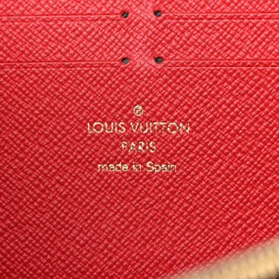 Louis Vuitton Clemence Wallet PM Damier Ebene Canvas Cherry Interior Gold Hardware