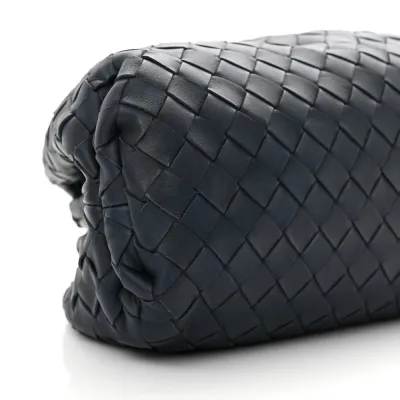 Bottega Veneta Maxi Intrecciato The Pouch Oversized Clutch Deep Blue Nappa Leather