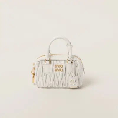 Miu Miu Arcadie matelassé Quilted Lambskin Leather white Top-Handle Bags