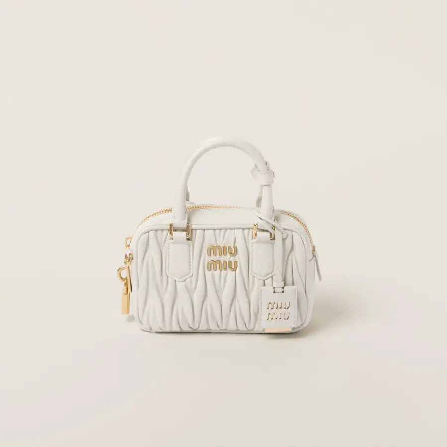 Miu Miu Arcadie matelassé Quilted Lambskin Leather white Top-Handle Bags
