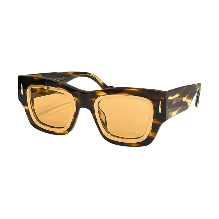 Loewe square frame glasses leopard brown/tawny/black silver/leopard gold/leopard black/black brown/black/milky white color Size 56口18-145
