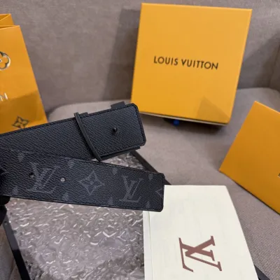 Louis Vuitton Men's LV Buckle Belt In Black Monogram Canvas With Black/Gold/Silver Hardware 40mm