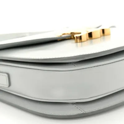 Celine Small Besace Clea Triomphe Bag Blue/Grey Shiny Calfskin Leather Gold Hardware