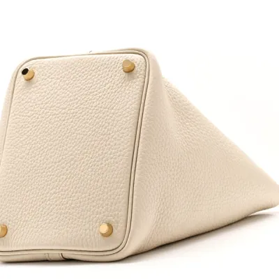 Hermès Picotin Lock 18 PM Béton Taurillon Clemence Leather Gold Hardware