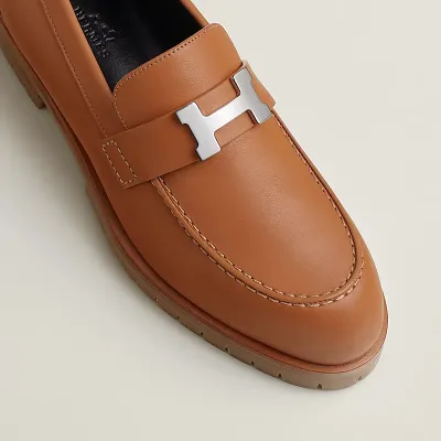 HERMES Faubourg Brown Loafers
