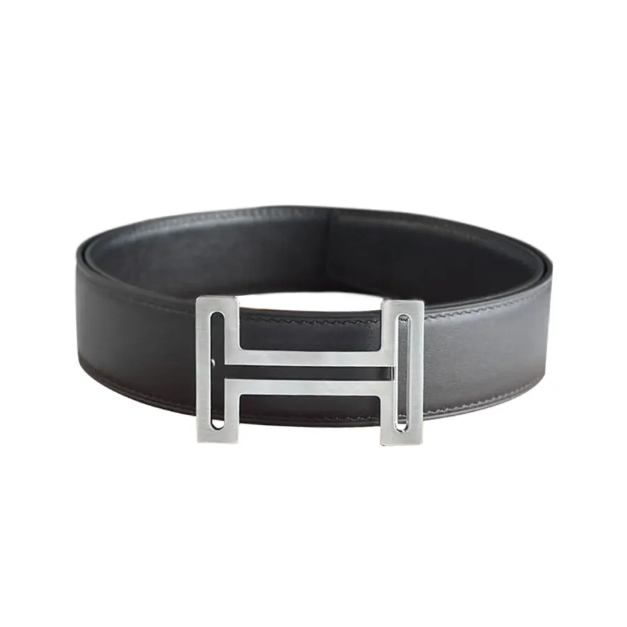 Hermès Men' s H Buckle Reversible Belt In Green/Black Calfskin With Gold/Silver Hardware 38mm