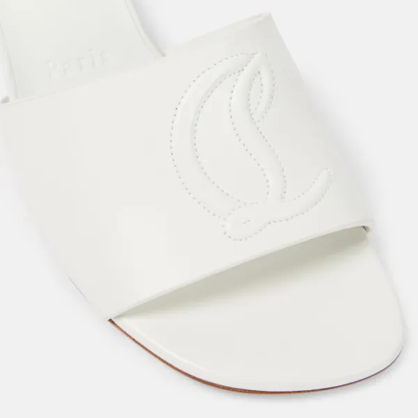 Christian Louboutin White leather square heels with thick heels - Image 3