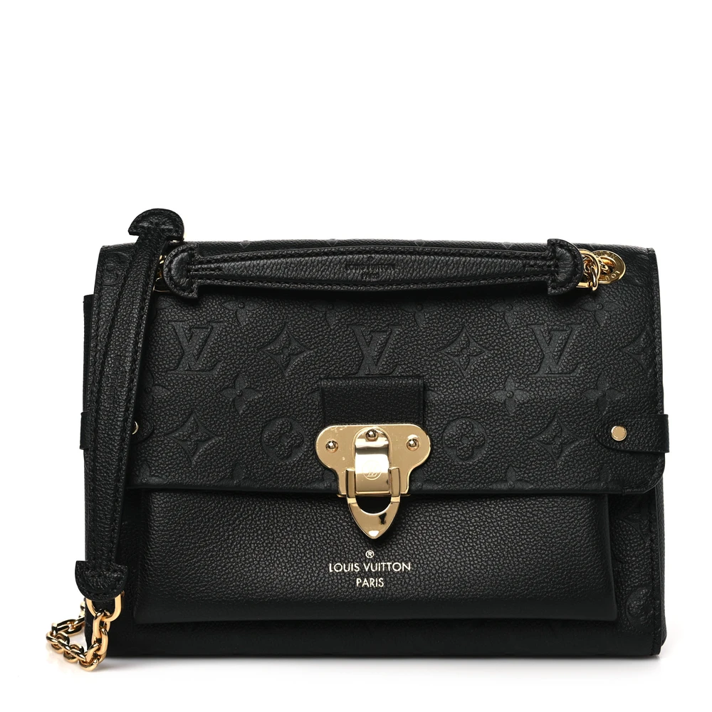 Louis Vuitton Vavin PM Couro Empreinte Preto Ferragens Douradas