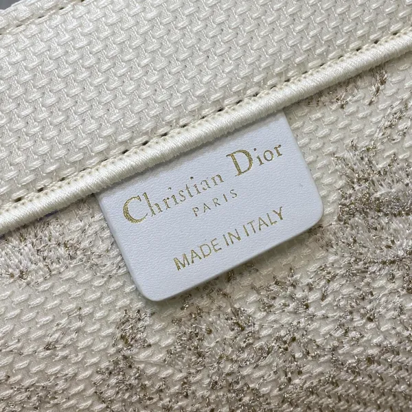 Dior Medium Dior Book Tote In Golden Magpie Embroidered Canvas - Image 5