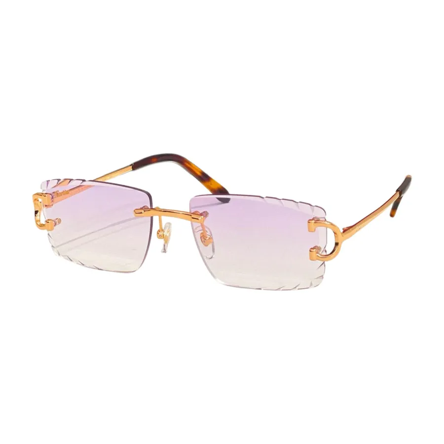 Cartier square frame glasses lavender/pink/blue silver/purple/blue gold/brown/green color Size 56口17-140