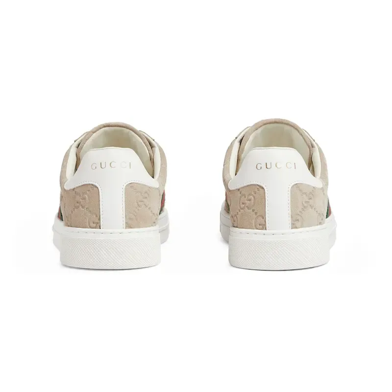 Gucci Ace series grey sneakers woven fabric women's sports shoes