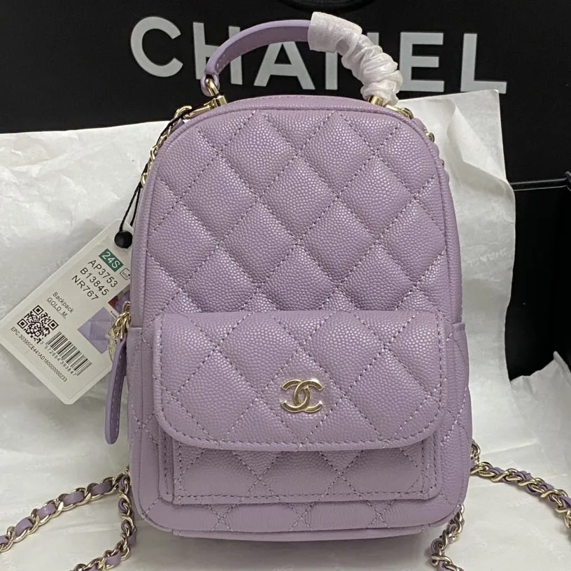 Chanel Purple / Pink / Green / White / Black Backpacks
