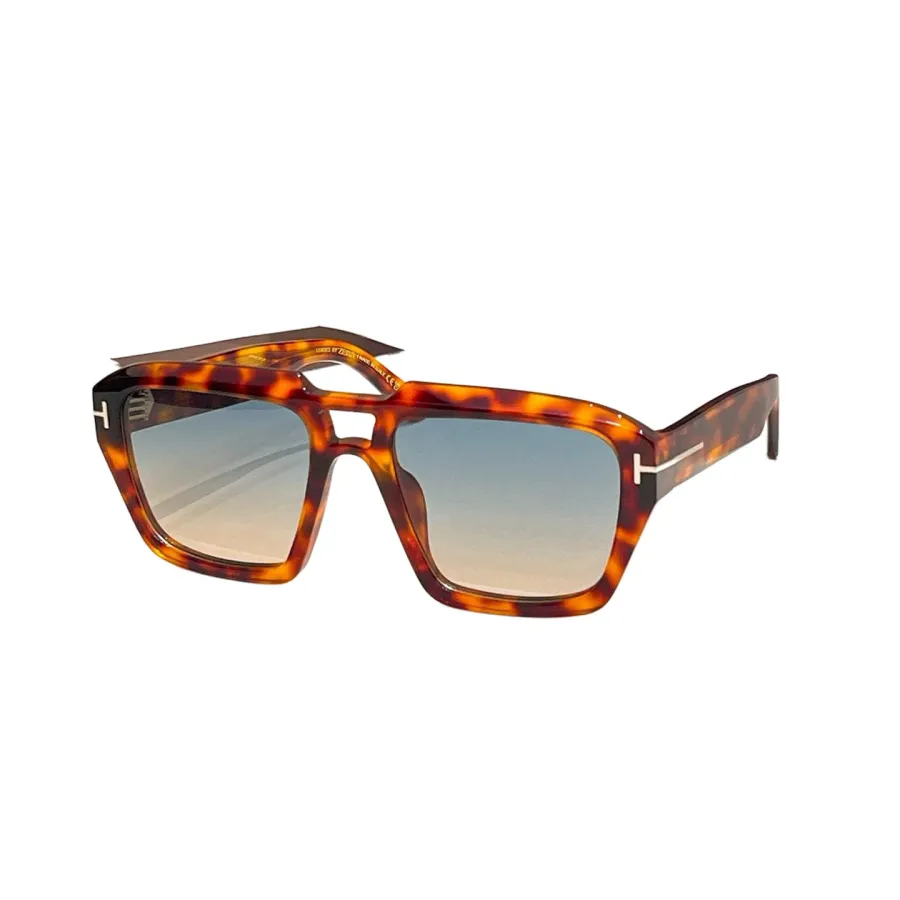 Tom Ford square frame glasses leopard apricot/leopard rust/yellow black/orange brown/tawny black/black/leopard blue/black brown color Size 56口19-140