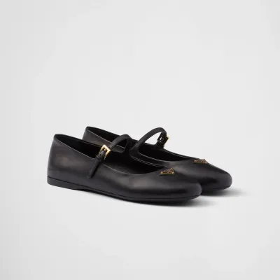 PRADA Naplak Flat Shoes black Ballet Shoes