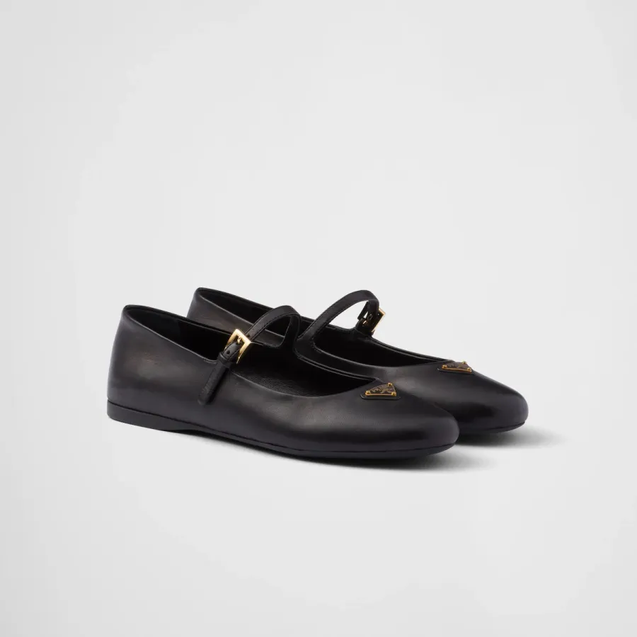 PRADA Naplak Flat Shoes black Ballet Shoes