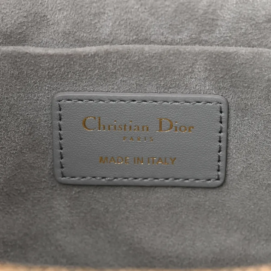 Dior Small DiorTravel Vanity Case Grey Cannage Lambskin Leather Gold Hardware