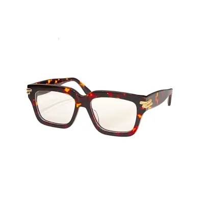 Bottega Veneta square frame glasses transparent grey/transparent brown/transparent leopard/grey/brown/black/yellow black/brown black/black leopard/brown leopard color Size 47口19-140