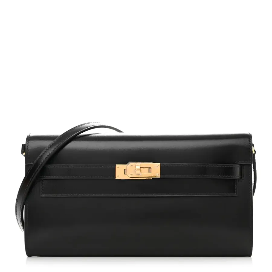 Hermès Kelly Wallet To Go Black Box Leather Gold Hardware