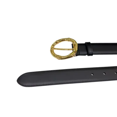 Gucci Women's Round Bamboo Buckle Belt In Black/Red/White/Brown/Coffee Smooth Calfskin With Gold/Silver Hardware 30mm