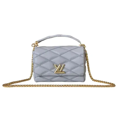 Louis Vuitton GO-14 MM White/Black/Navy Blue/Grey/Pink Lambskin Leather Gold Hardware