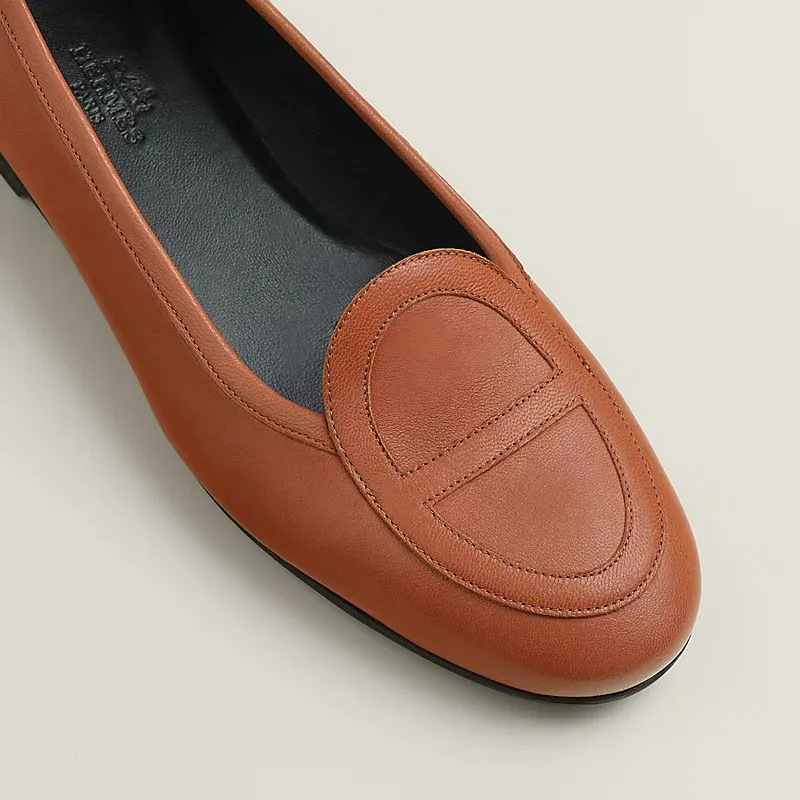 HERMES Julia Brown Loafers