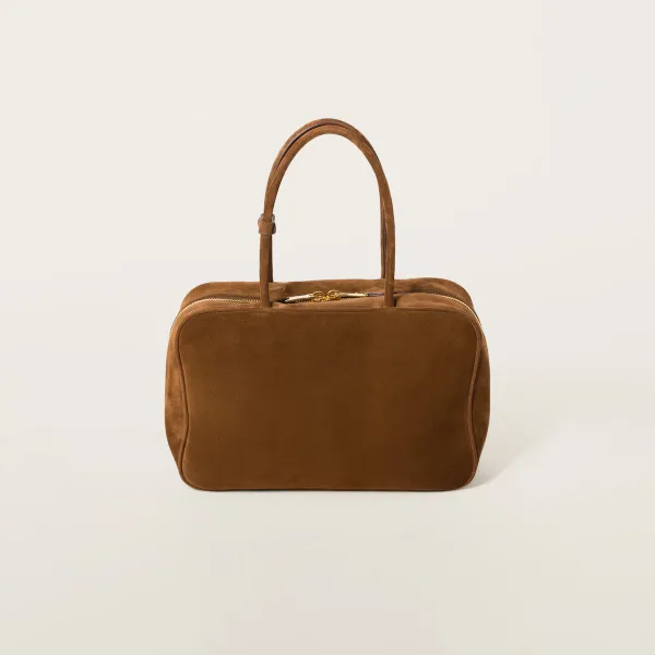 Miu Miu Beau Suede Leather Brown Top-Handle Bags - Image 2