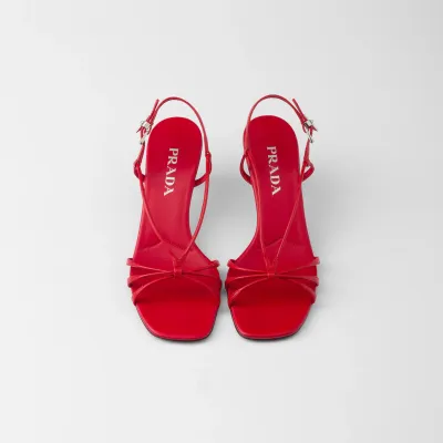 PRADA Red leather sandals with heels