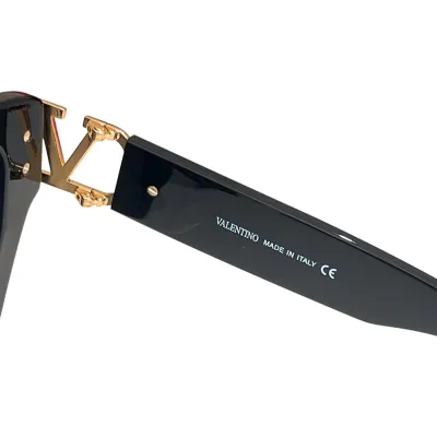 Valentino square frame glasses black gold/green/white/leopard/tawny color Size 54口18-145