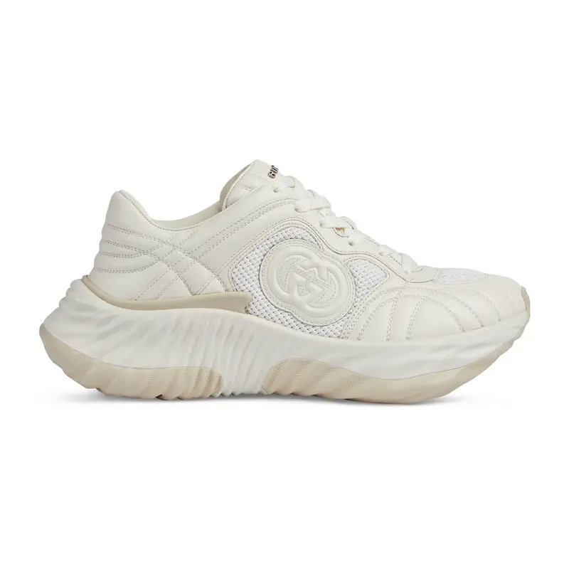 Gucci Ripple series tênis esportivo de sola grossa feminino branco Sneakers