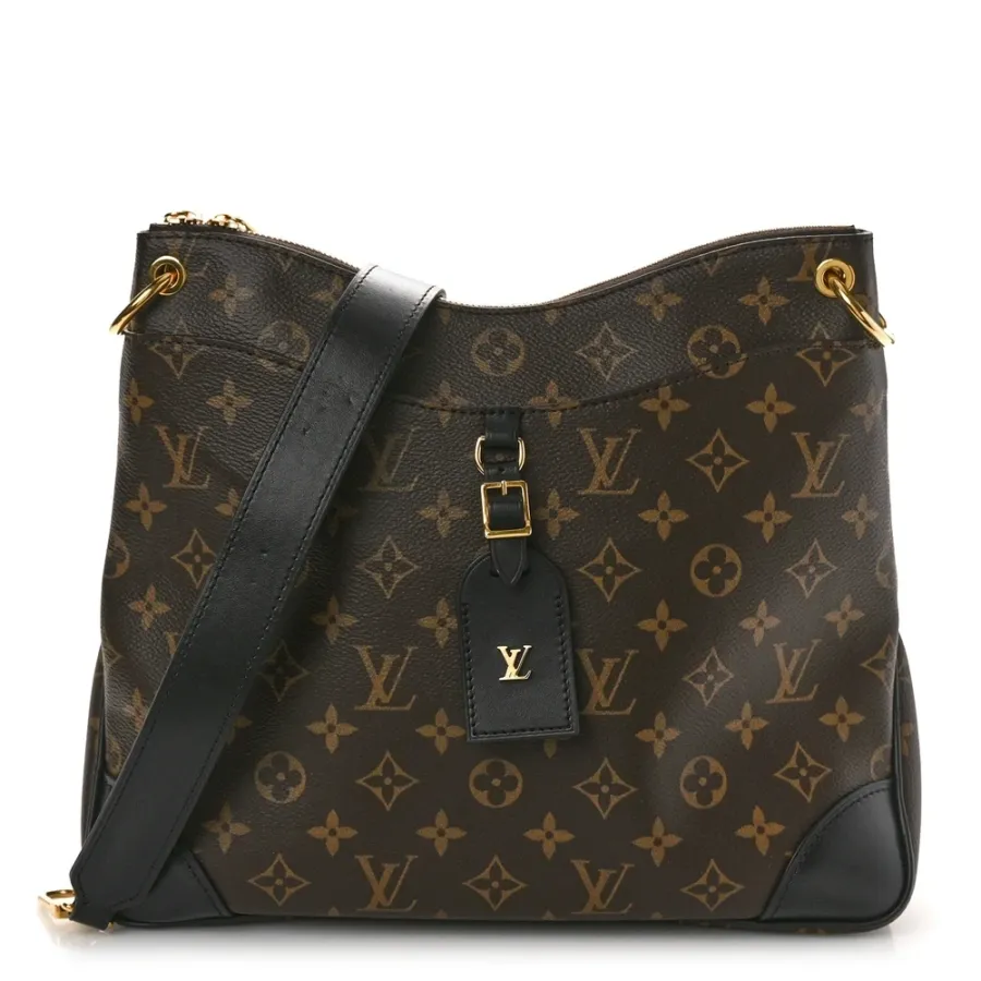 Louis Vuitton Odeon MM Black Monogram Canvas Gold Hardware