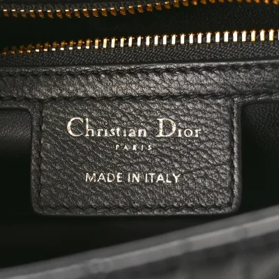 Dior Small Caro Bag Black Cannage Calfskin Leather Gold Hardware