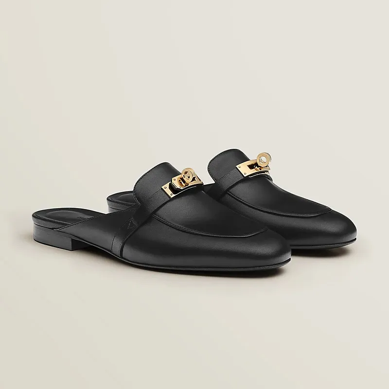HERMES Oz Mule black Slippers