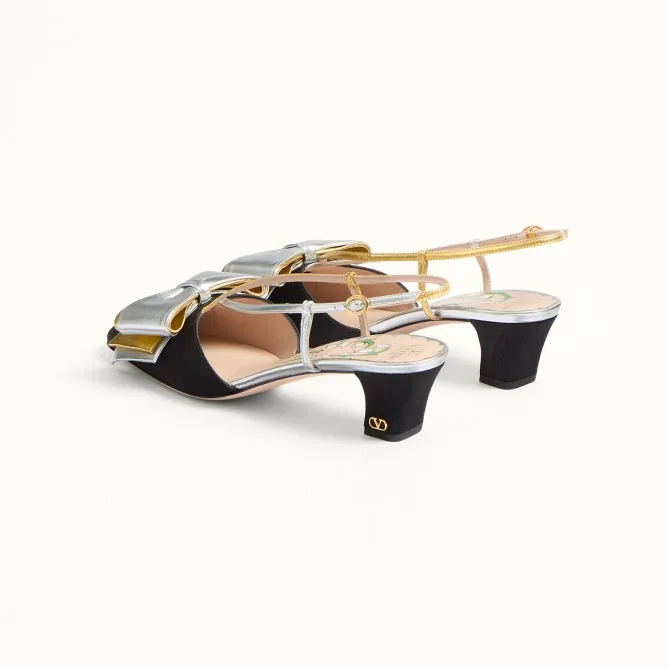 VALENTINO Crystal decorated sheepskin heels (4.5cm high heel)