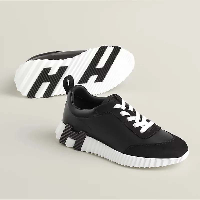 HERMES Black Sneakers Bouncing Sports Shoes